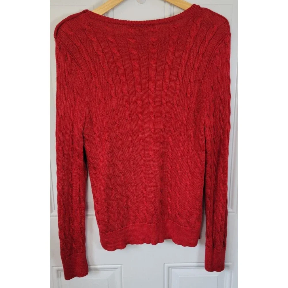 Lauren Ralph Lauren Cable Knit Cotton Blend Sweater Size XL